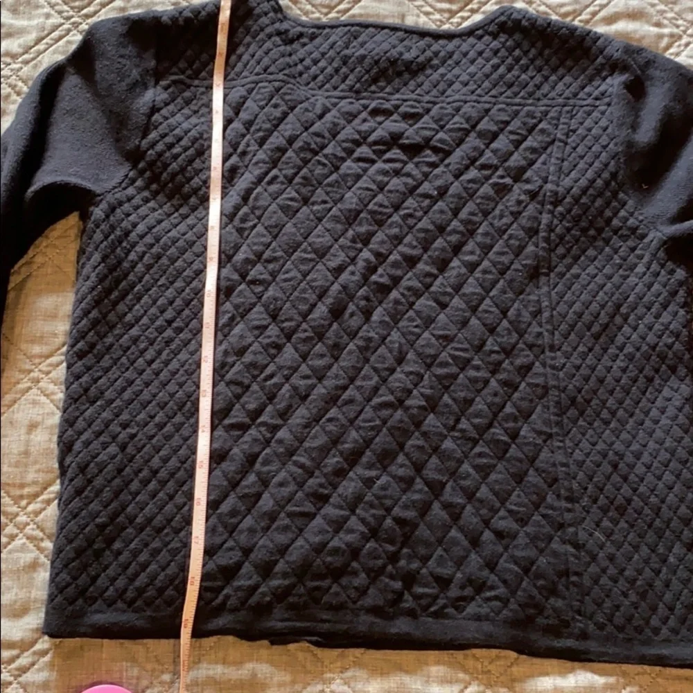 Elle Quilted Moto Textured Cardi Sweater EUC